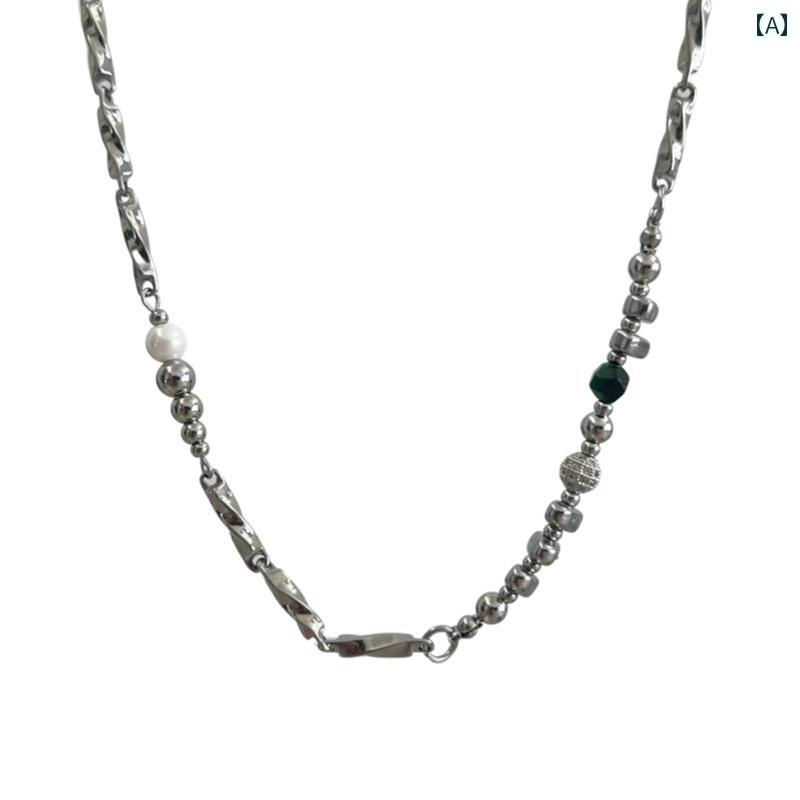 ネックレス メンズ シルバー 925シルバー 切り替え シンプル ベーシック 普段使い トレンド ヒップホッ..