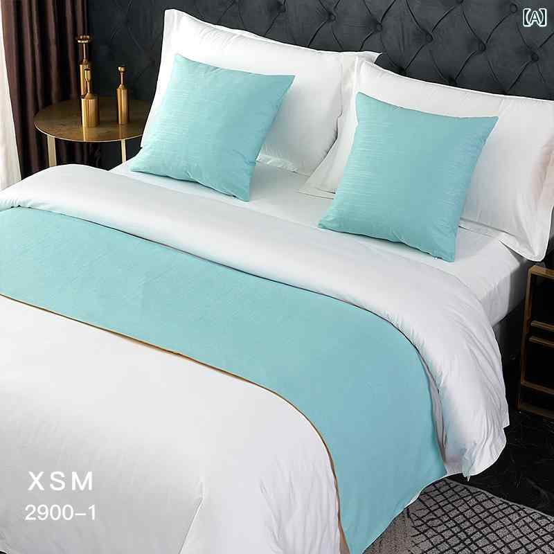 ベッドスロー おしゃれ ホテル 民宿 旅館 客室用 モダン スタイリッシュ ヨーロピアン 軽やか エレガント ライナー カバー フットマット コットン 綿 無地 シンプル インテリア ブルー グレー ピンク ブラウン