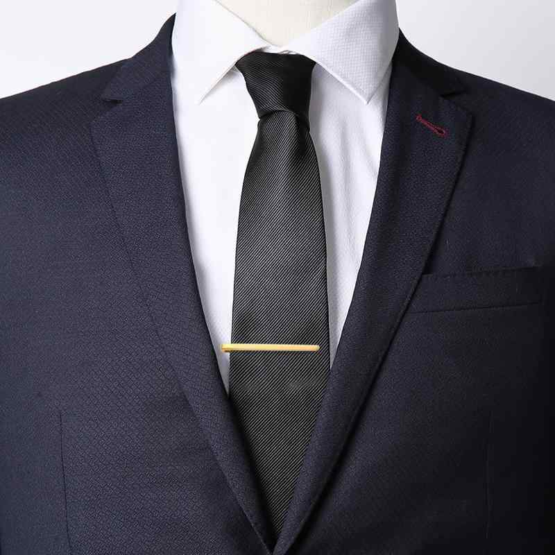 ネクタイピン メンズ 男性用 スリム 細身 シンプル クラシック ステンレス 金メッキ 上品 ビジネス フォーマル 仕事用 ギフトボックス入り ゴールド シルバー ローズゴールド ブラッシュド加工