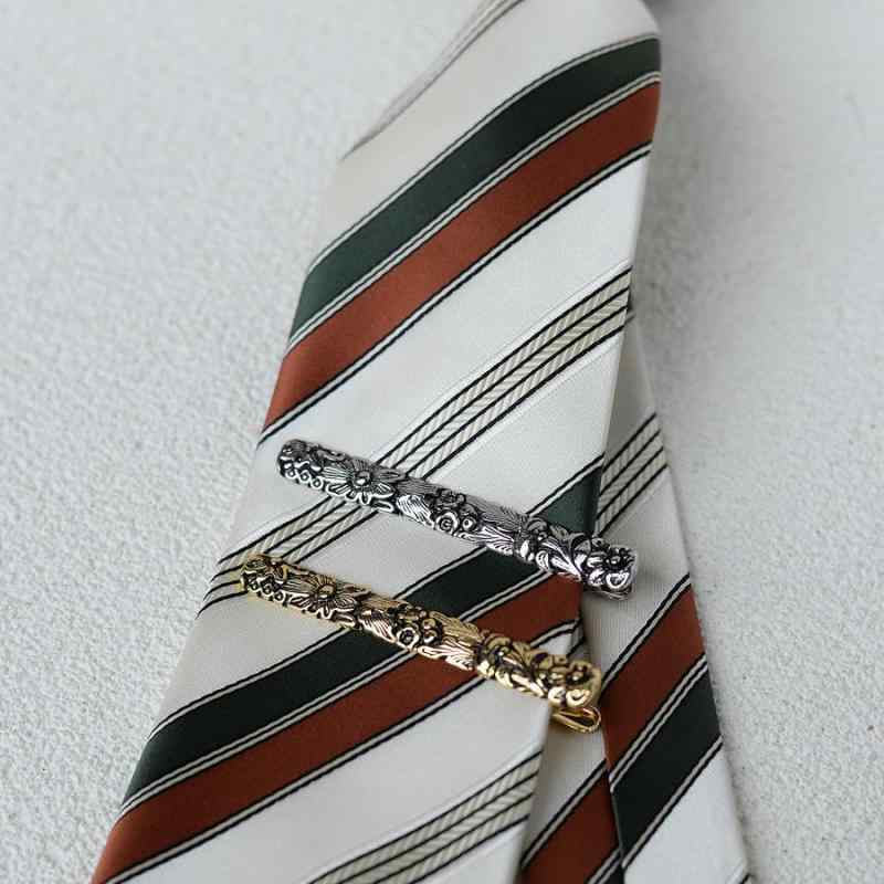 ネクタイピン メンズ 男性用 立体浮彫り 花柄 レトロ アンティーク ビジネス フォーマル スーツ ファッ..