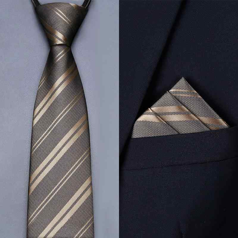ネクタイ メンズ 男性用 結ばない ファスナー式 ビジネス フォーマル 正装 結婚式 新郎 ウェディング 披露宴 通勤 冠婚葬祭 パーティー 司会 ストライプ柄 ペイズリー柄 レトロ クラシック おしゃれ ポリエステル ブラウン ブラック ネイビ