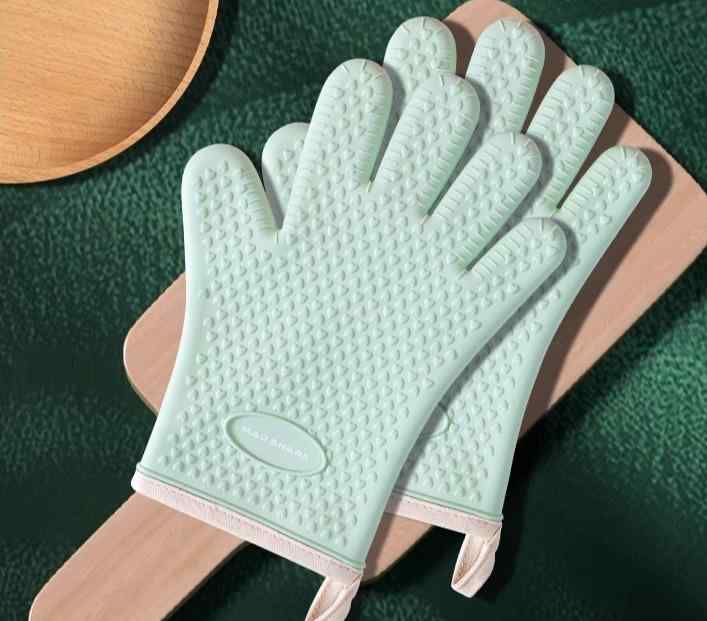 手袋 メンズ レディース オーブン 電子レンジ 耐熱 鍋つかみ やけど防止 キッチン用 台所用品 シリコン 厚手 滑り止め 軽量 柔軟 お菓子作り パン作り ベーキング 無地 単色