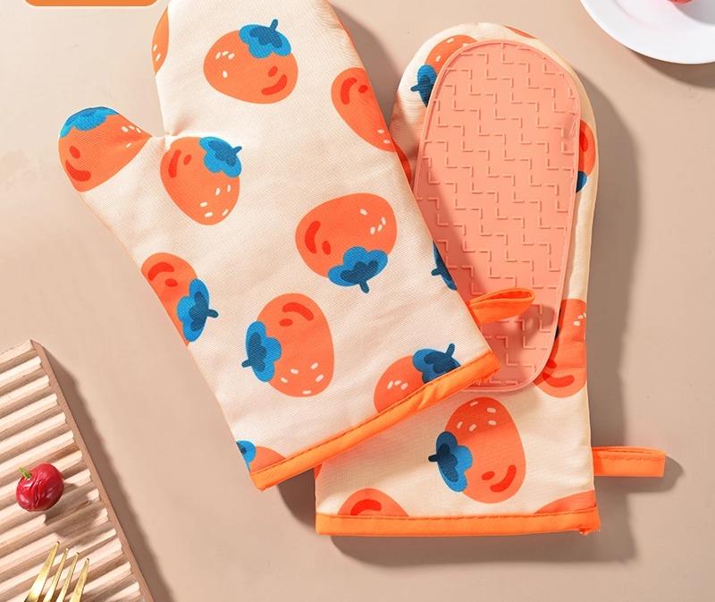 キッチンミトン 厚手 シリコン製 耐熱 断熱 高温対応 滑り止め 防水 電子レンジ オーブン バーベキュー 調理用 鍋つかみ グローブ