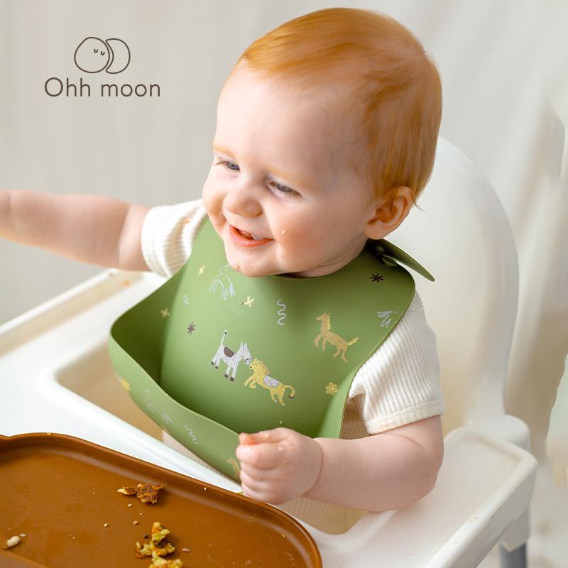 食事用エプロン ベビー 男の子 女の子 シリコン 防水 北欧風 離乳食 幼児食 お食事 スタイ よだれかけ ..