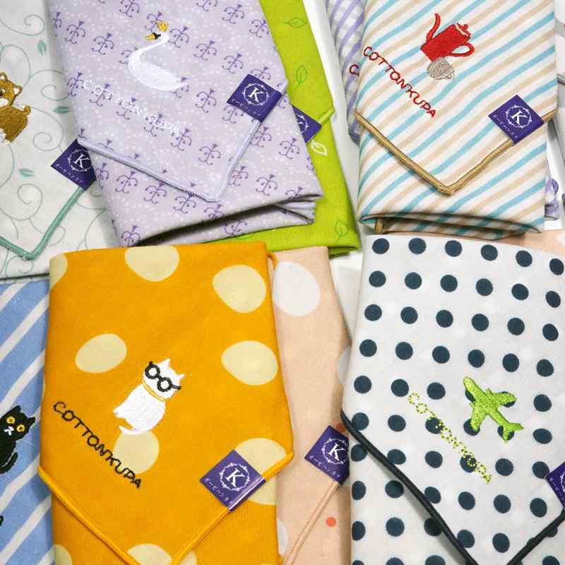 ハンカチ レディース ギフト 綿 両面 4層ガーゼ 厚手 吸水 速乾 肌触り良い 柔らかい ミニタオル 癒し ..