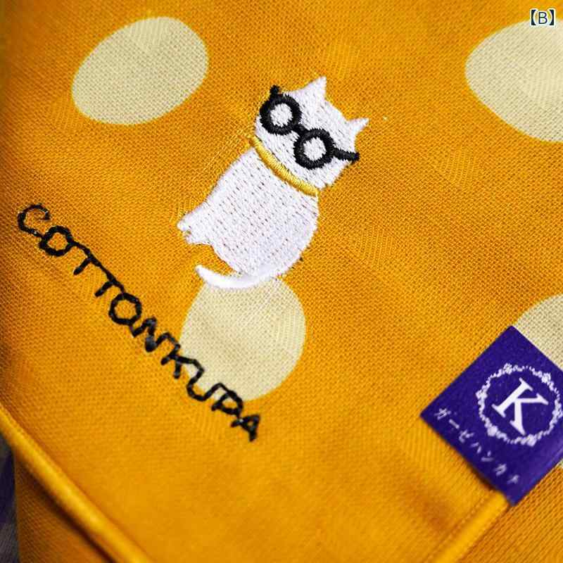 ハンカチ レディース ギフト 綿 両面 4層ガーゼ 厚手 吸水 速乾 肌触り良い 柔らかい ミニタオル 癒し かわいい 汗拭き 普段使い アヒル 猫 パンダ ドット ストライプ柄