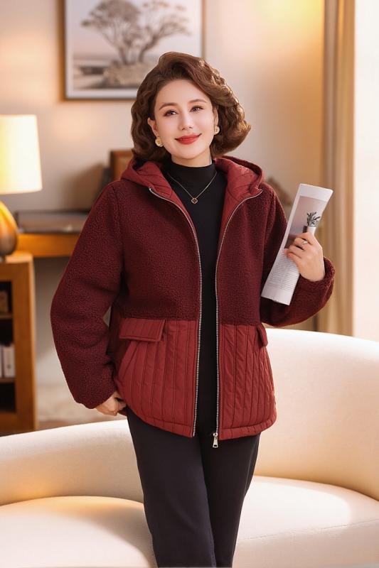 中綿コート レディース ミセス シニア 大きいサイズ ママ ゆったり ルーズ フード付き 裏ボア 極厚 防寒 暖かい 冬 アウター 普段使い ..