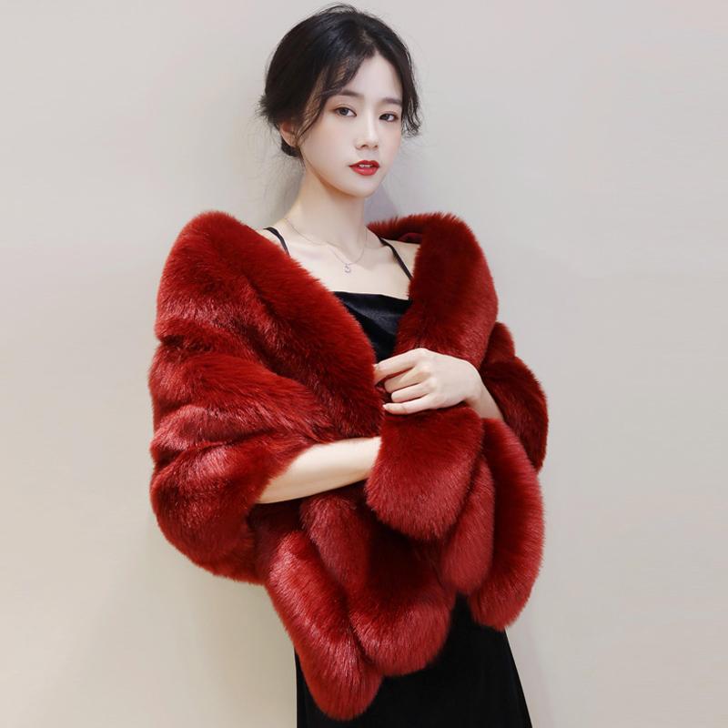 ショール レディース 女性用 秋冬 結婚式 パーティー フォーマルドレス ウェディングドレス チャイナドレス 羽織り フェイクファー キ..