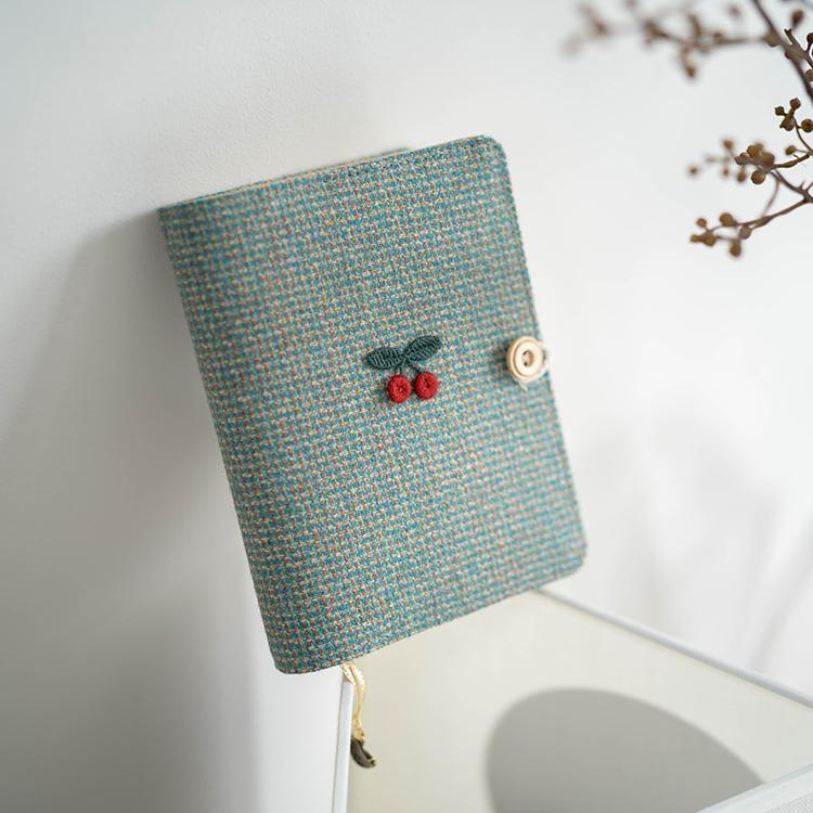 ブックカバー おしゃれ ギフト 手帳 ノート 布 ウール レトロ A5 ルーズリーフ 糸綴じ 携帯用 普段使い..