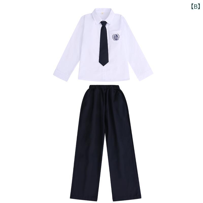 フロントップ楽天市場店のキッズ 女の子 スクール セットアップ 上下セット JK制服 ユニフォーム 学院風 長袖シャツ ネクタイ プリーツミニスカート 白 発表会 入学式 卒業式 フォーマル 春秋冬｜アングル3