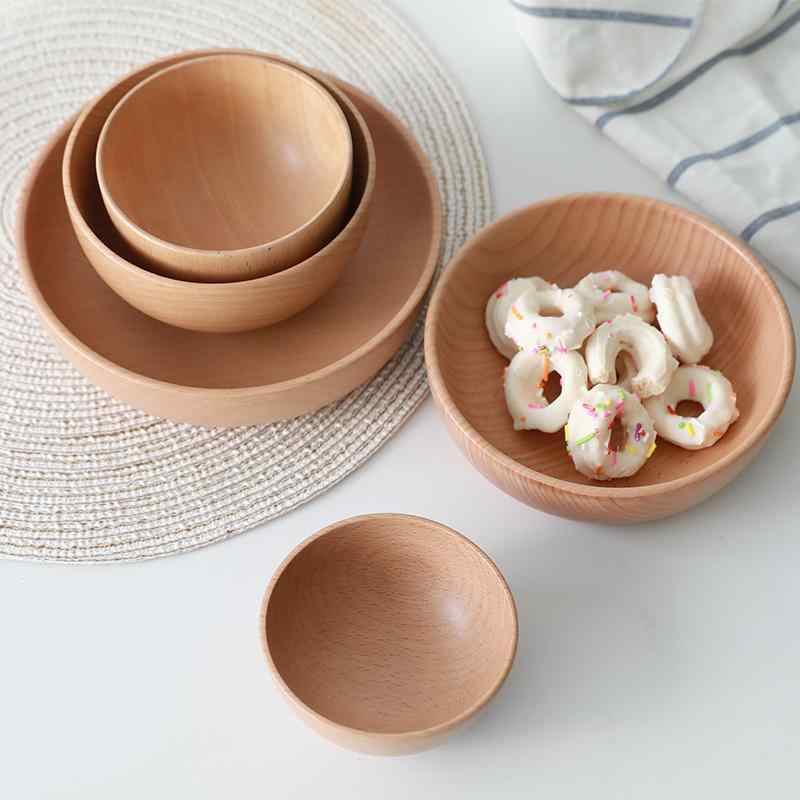 サラダボウルおしゃれ シンプル キッズ 無垢材 ブナ 木製 和風 北欧 家庭用 普段使い キムチ お椀 食器..