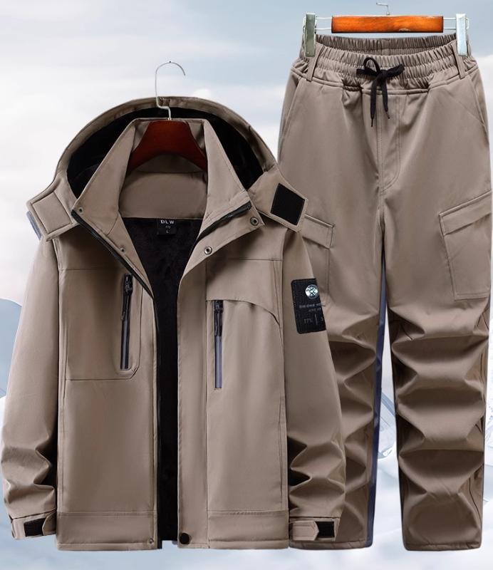 作業服 メンズ レディース 秋冬 裏起毛 厚手 迷彩 セットアップ 耐摩耗 防水 マウンテンパーカー フード付き 防寒 ゆったり アウトドア 整備 ワークウェア