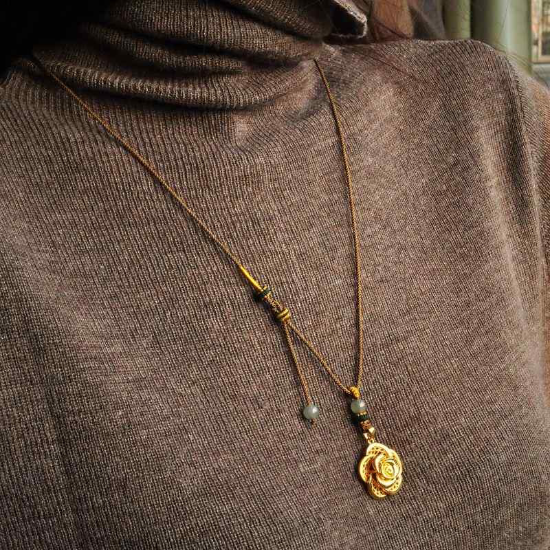 Other - ネックレス 和田玉 ゴールド 華奢 1.5mm 細身 シンプル ペンダント ネックレスコード ロング 普段使い 上品 デイリー カジュアル
