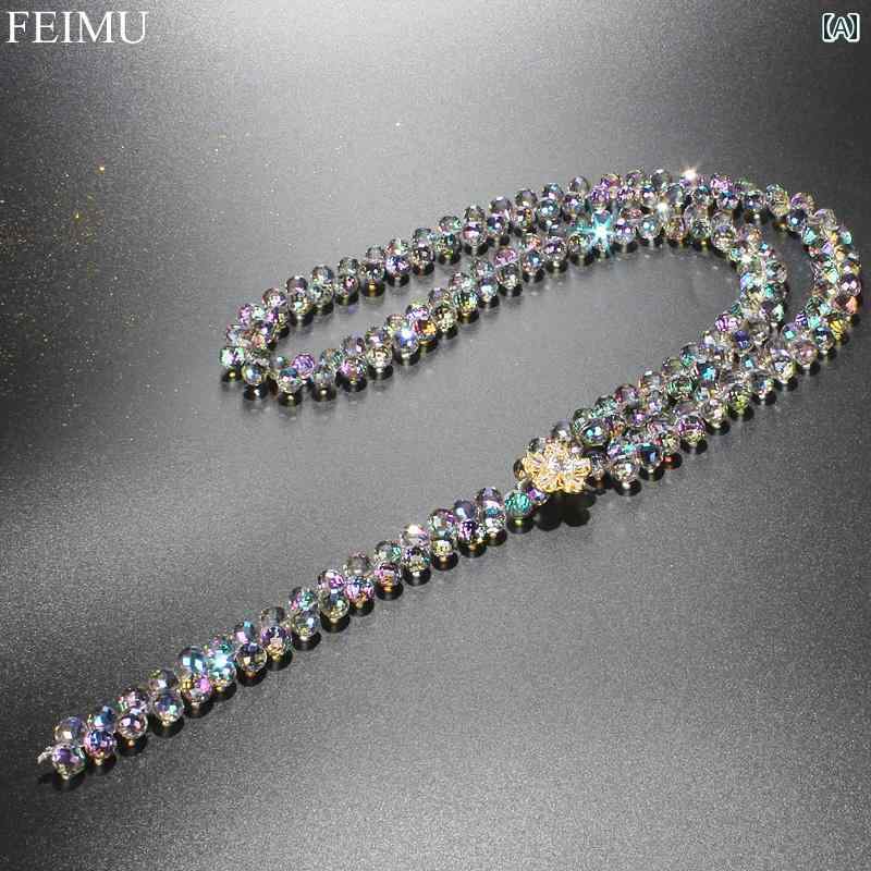 ベルト レディース 女性用 オーストリア産アメジスト 紫水晶 パープル系 ラインストーン キラキラ ウエストチェーン 細ベルト アクセサリー ジュエリー 華やか チェーン ワンピース ドレス パーティー フォーマル(4.0)