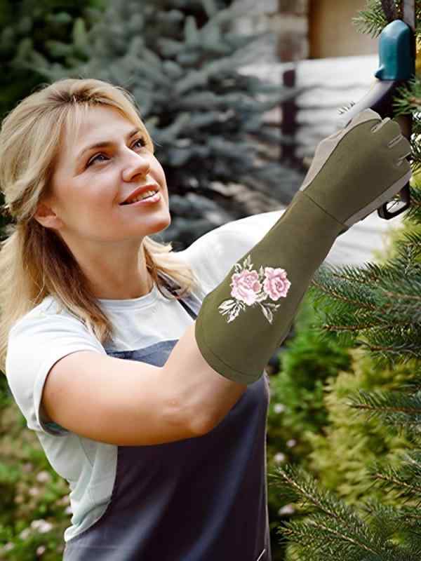 手袋 メンズ レディース ガーデニング 園芸 ロング丈 バラ 庭仕事 作業用 グローブ 耐切創 耐刺突 刺し..