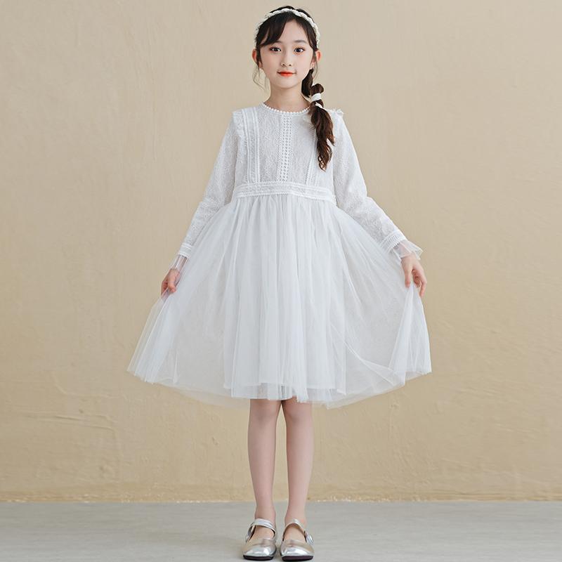 ワンピース ドレス 女の子 キッズ ジュニア 白 プリンセスドレス チュールスカート フレアスカート ふ..