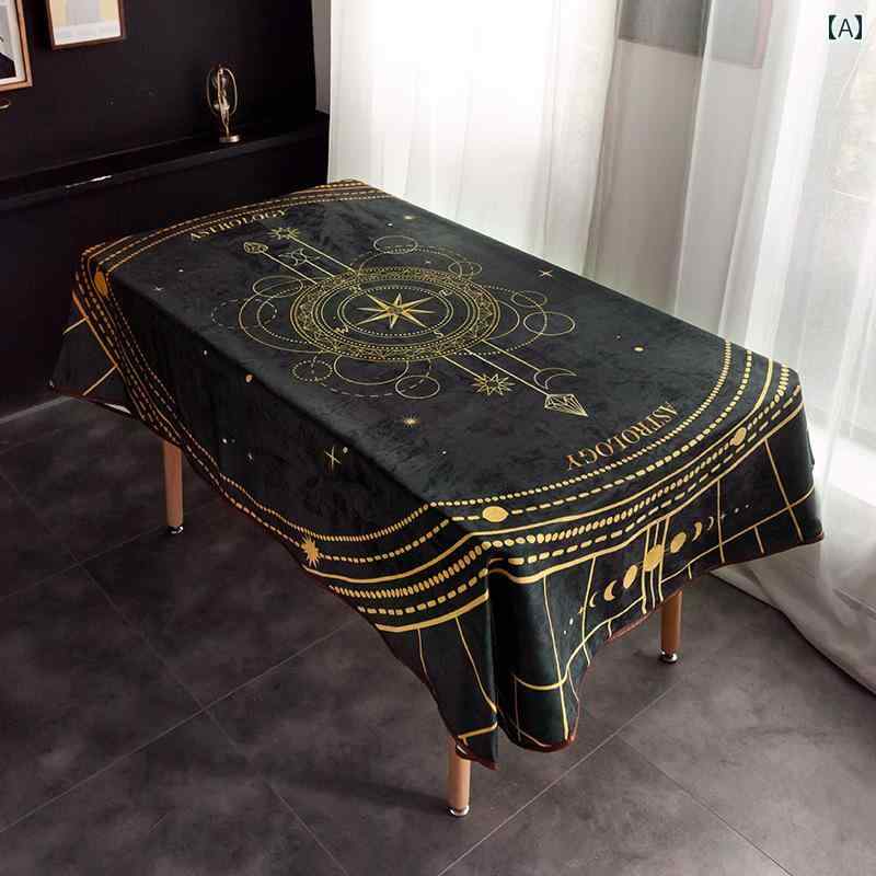 テーブルクロス タロットクロス 星座盤 厚手 防水 布製 ヨーロピアン 正方形 長方形 大判 食卓カバー おしゃれ インテリア マルチカバー 黒 青 紫