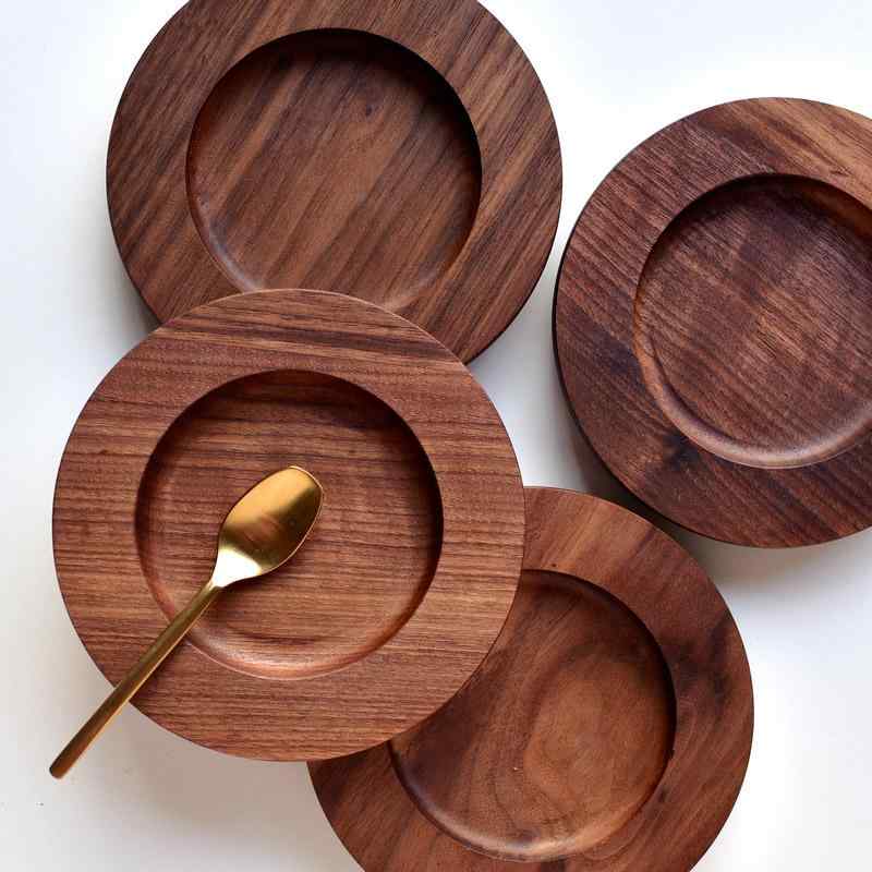 コースター 北欧風 木製 ウォールナット オーク材 円形 おしゃれ ハンドメイド コーヒー ソーサー スタ..