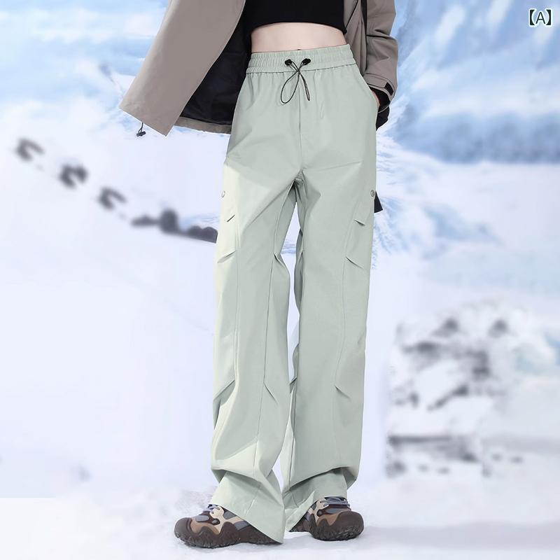 ダウンパンツ レディース 白鵝絨 グースダウン 防寒パンツ ワークウェア アウター 秋冬 スキー スノボ 防風 防水 保温 暖かい ハイウエスト ストレート 厚手 ストレッチ