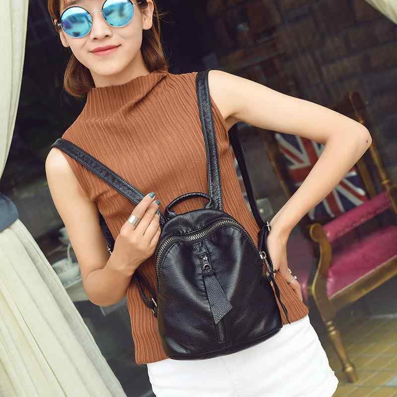Rucksacks, Day Packs - リュックサック レディース 春夏 ミニバックパック 超小型 軽量 韓国 おしゃれ PUレザー 柔らかい ウォッシュド加工 合皮 防水 撥水 普段使い カジュアル 普段使い 通勤 通学 旅行 縦型 スクエア 黒 鞄