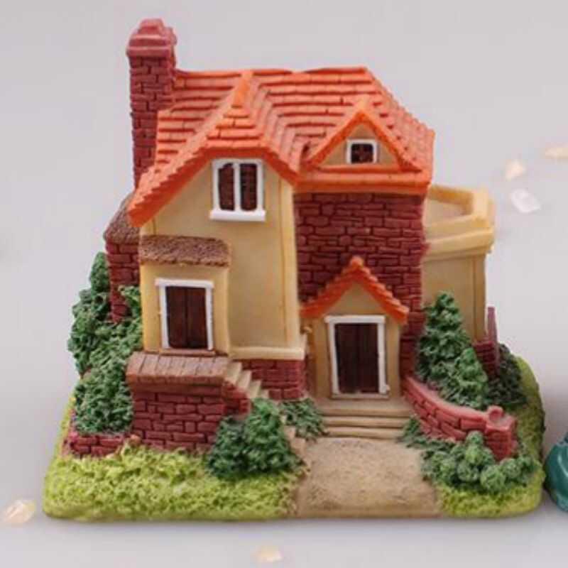 ミニチュアハウス ヨーロピアンヴィラ レジン 樹脂 プラスチック 多肉植物 盆栽 テラリウム アクアリウ..