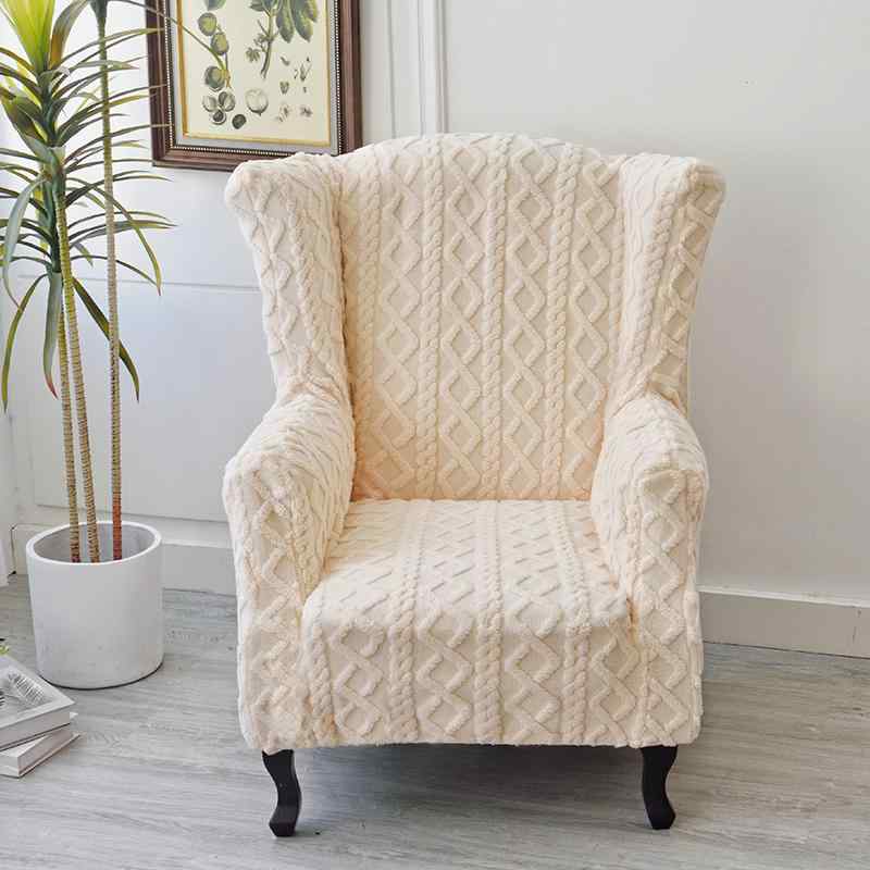 ソファカバー 1人掛け シングルソファ 厚手 伸縮性 フルカバー 猫ひっかき防止 ペット対策 汚れ防止 オールシーズン対応 シンプル モダン フランネル マイクロファイバー もこもこ 肌触り 無地