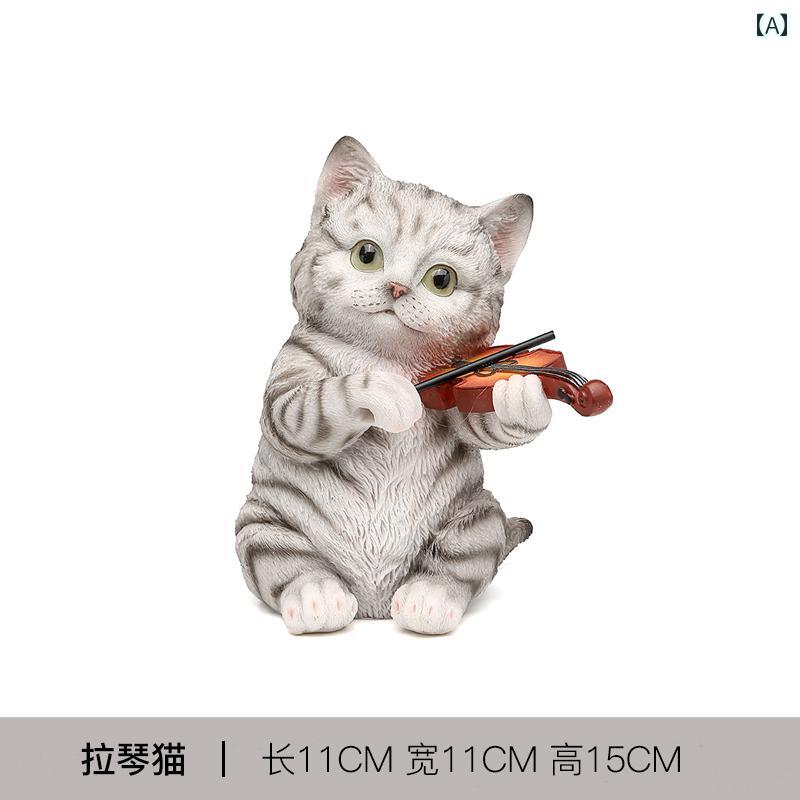 置物 女の子 かわいい ユニーク 猫 オブジェ インテリア リビング オフィス 寝室 玄関 卓上 飾り物 合成樹脂製 誕生日プレゼント ギフト