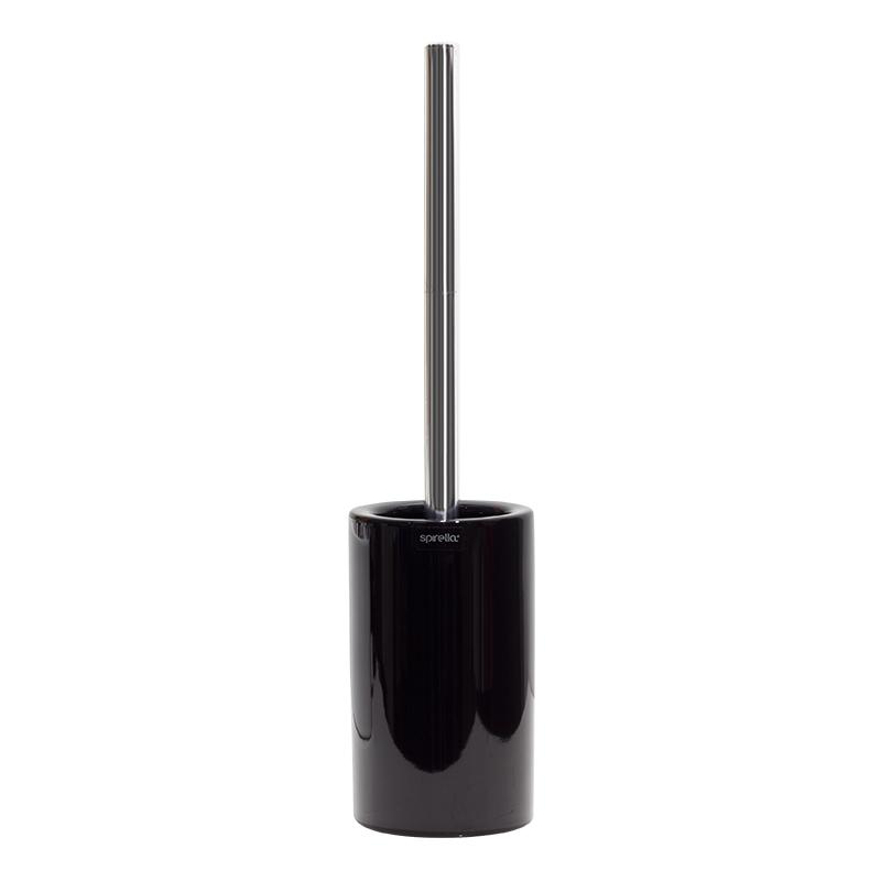 トイレブラシ SPIRELLA 陶器 セラミック製 光沢 ソフトブラシ スタンド ホルダー付き 掃除用品 便器清掃 置くだけ設置 耐久性 筒型 オレンジ ダークブルー ホワイト