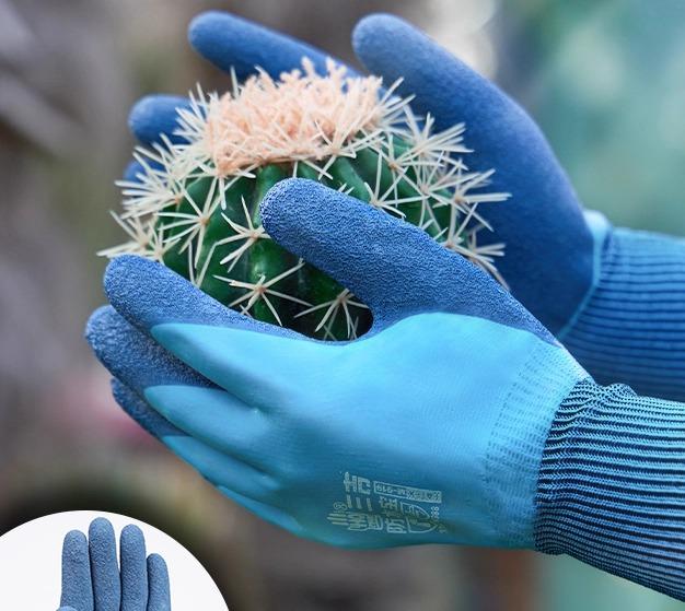 園芸手袋 メンズ レディース ガーデニンググローブ 作業用グローブ 厚手 ゴム製 耐突き刺し 耐切創 耐..