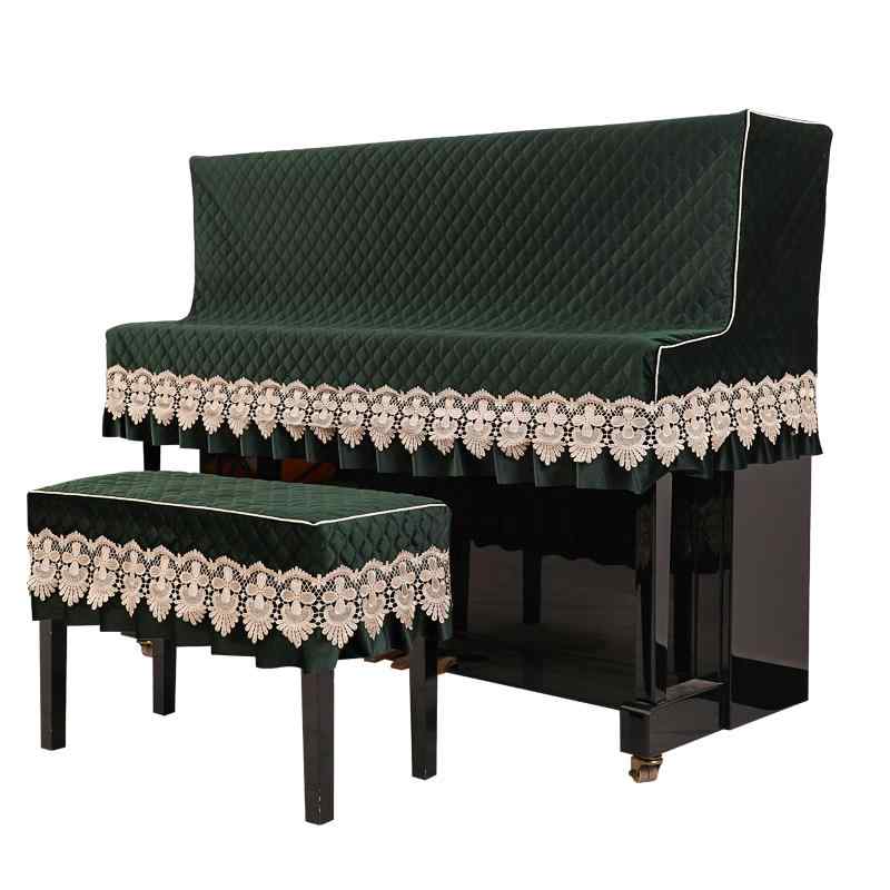 ピアノカバー アップライト ハーフ 椅子 北欧 モダン シンプル 黒 緑 青 起毛素材 厚手 ダストカバー 防塵 猫対策 ホコリ防止 おしゃれ 保護