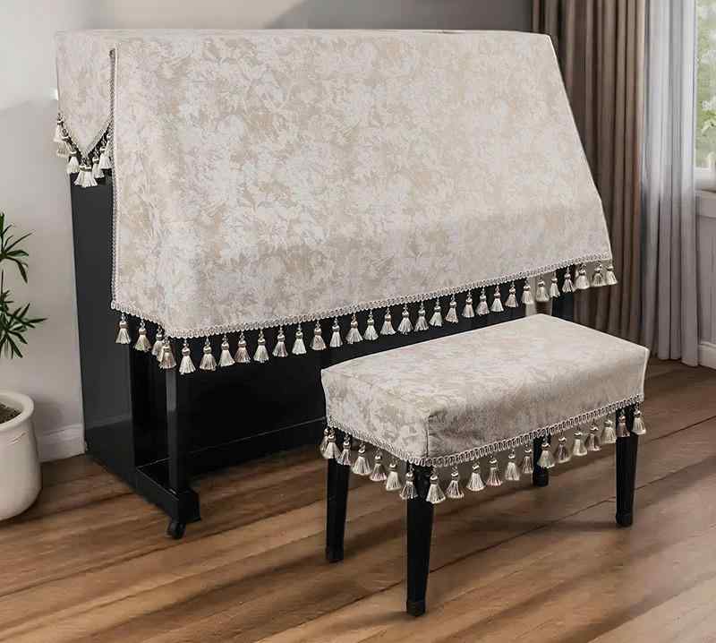 ピアノカバー アップライト ハーフ 椅子 楽器カバー 厚手 防塵 防音 フレンチスタイル 中国風スタイル ..