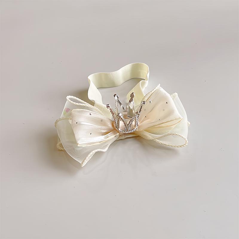 ヘアアクセサリー ベビー 女の子 王冠 ティアラ プリンセス リボン 伸縮性 ストレッチ ヘアバンド カチ..