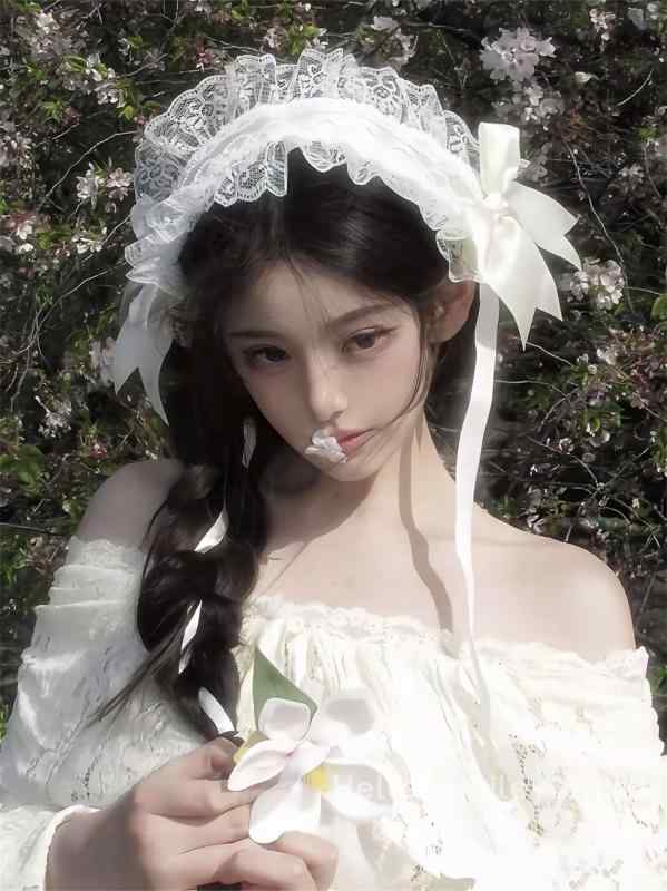 ヘアバンド レディース レース リボン ホワイト カチューシャ ロリータ風 かわいい キュート 撮影用 髪飾り ヘッドドレス ヘッドバンド フェミニン ガーリー ファッション小物