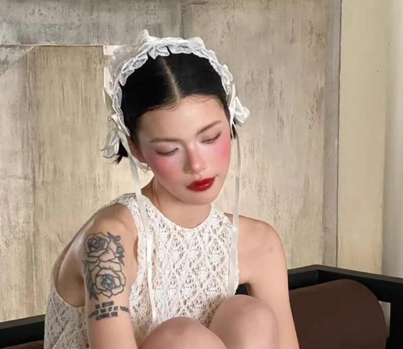 ヘアアクセサリー レディース レース リボン ヘアバンド フレンチ レトロ かわいい ドーリー系 メイド ..