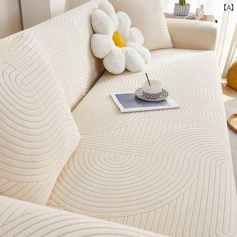 ソファーカバー ストレッチ 3人掛け 肘あり 一体型 フルカバー 伸縮性 猫ひっかき防止 爪とぎ防止 汚れ防止 リビング 模様替え シンプル モダン クリーム グレー 青