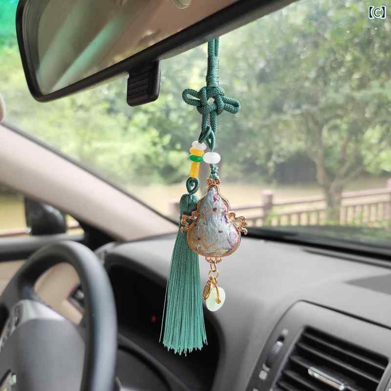 バッグチャーム カーアクセサリー メンズ レディース ネオチャイニーズスタイル 中国風 宋錦 手作り 両面 ひょうたん タッセル 房飾り 縁起物 おしゃれ 普段使い ギフト プレゼント 合金 織物 飾り キーホルダー 赤 ワインレッド 黒