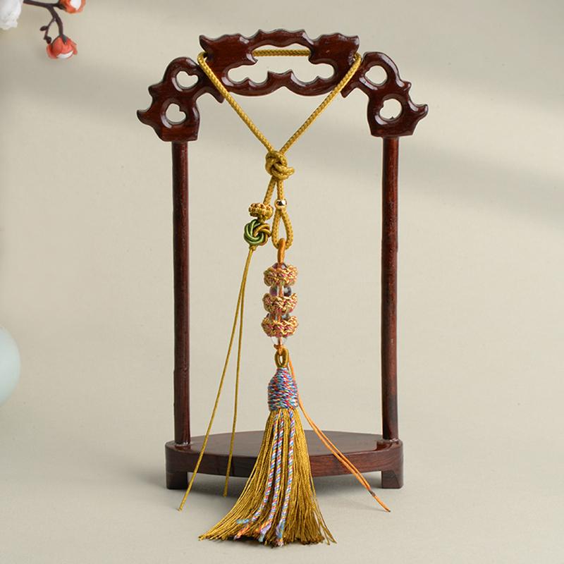 Entertainment, Talents - チャーム マンダラ 蓮華座 手編み 中国風 ミニ タッセル バッグ 鞄 キーホルダー カーチャーム ストラップ DIY アクセサリー ハンドメイド 手作り パーツ 飾り カーキ 赤 ダークブルー