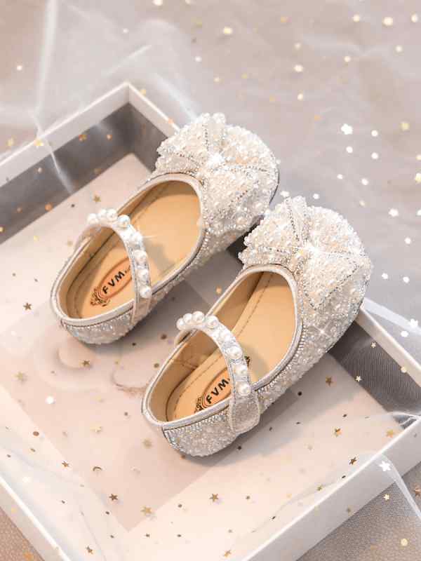 キッズ 女の子 プリンセスシューズ 子供用フォーマル クリスタル 牛革 合成皮革 キラキラ グリッター ..