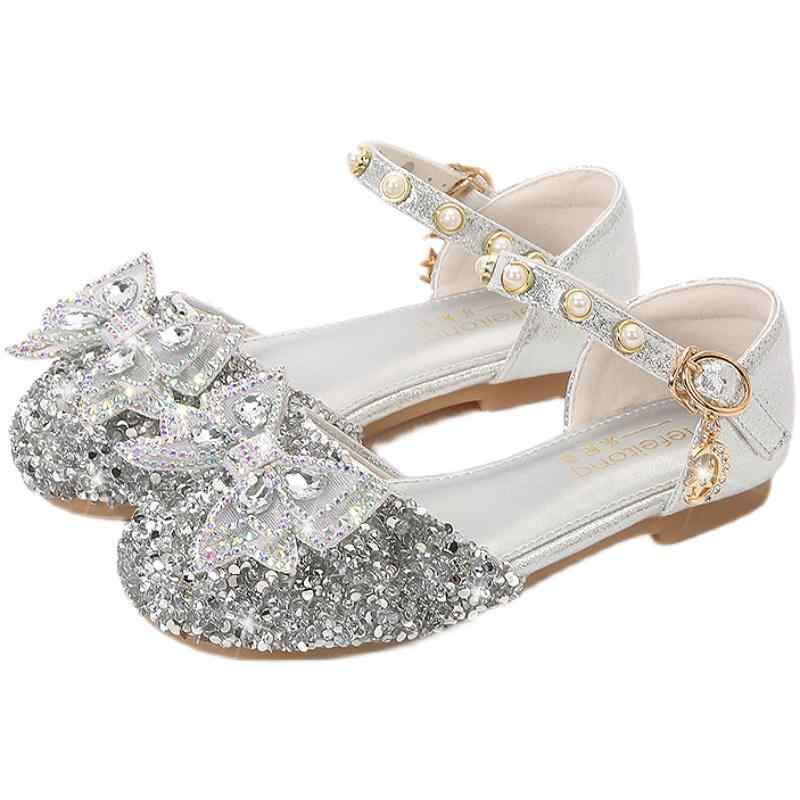 靴 女の子 キッズ プリンセス クリスタル ラインストーン装飾 発表会 演奏会 ステージ フォーマル ソフ..