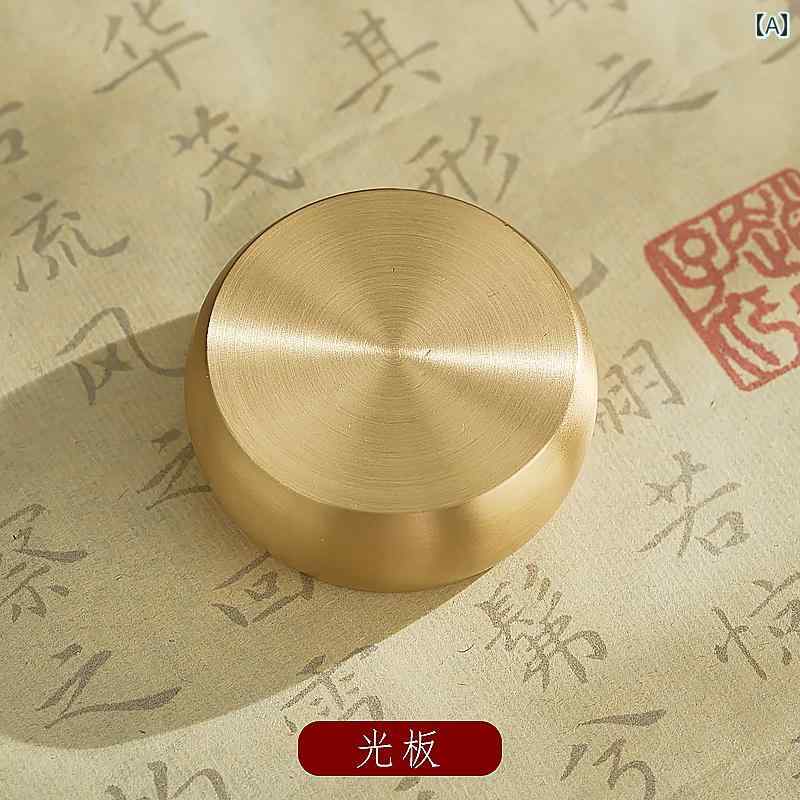 文鎮 真鍮製 円形 書道用品 ペーパ�