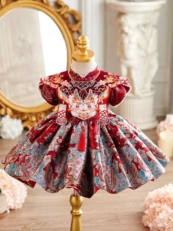 ワンピース ベビー 女の子 1歳 誕生日 記念日 お祝い 赤 ワインレッド ピンク かわいい 春夏 フォーマ..