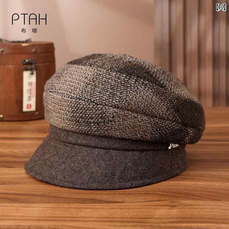 ベレー帽 レディース 秋冬 ウール ウール混紡 ブリティッシュ レトロ クラシック 画家帽 アーティストキャップ 軽やか 丸いフォルム サイズ調整可能 普段使い 旅行 アウトドア 通勤通学