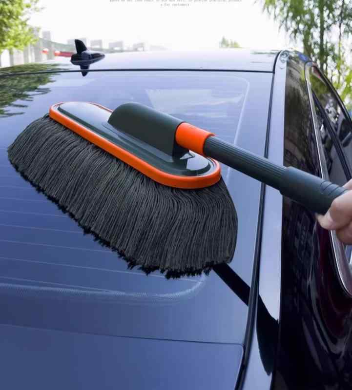 洗車用品 カーダスター 自動車 埃取り 傷防止 車用モップ ソフトブラシ 高密度綿 ワックスモップ 雪か..