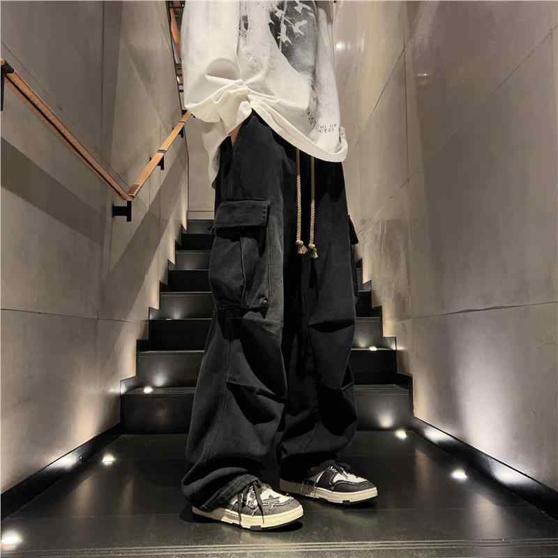 パンツ 男の子 女の子 キッズ ドローストリング 紐付き デニム ジーンズ ウォッシュ加工 ワイドパンツ ストレートパンツ ワークパンツ カーゴパンツ ゆったり ルーズ カジュアル ボトムス ブラック セメントイエロー 春秋