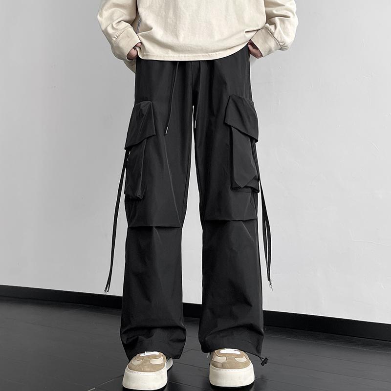 Half Pants, Shorts - パンツ 男の子 女の子 キッズ 子供 春秋 カーゴパンツ ワークパンツ カジュアルパンツ ズボン 長ズボン ロング丈 ウエストゴム イージーパンツ ゆったり ストリート 普段使い 通学 レギュラーフィット 快適 タフ 韓流 黒 カーキ ライトグレー