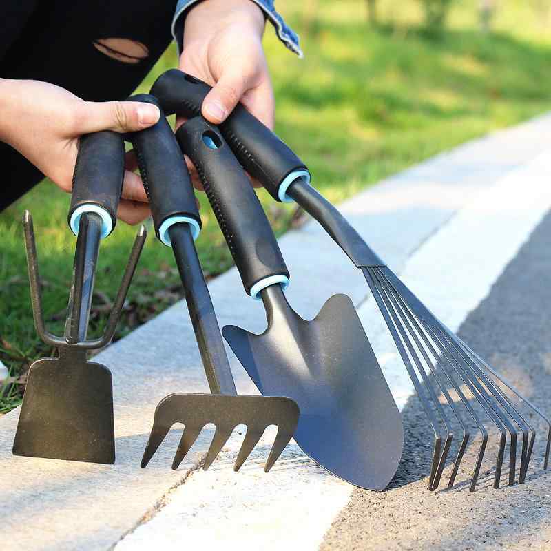 園芸工具 家庭用 シャベル スコップ 鍬 熊手 鉄製 ガーデニング 庭仕事 菜園 花植え 野菜栽培 除草 土起こし 土掘り 潮干狩り 農作業 屋外用 多機能ツールセット