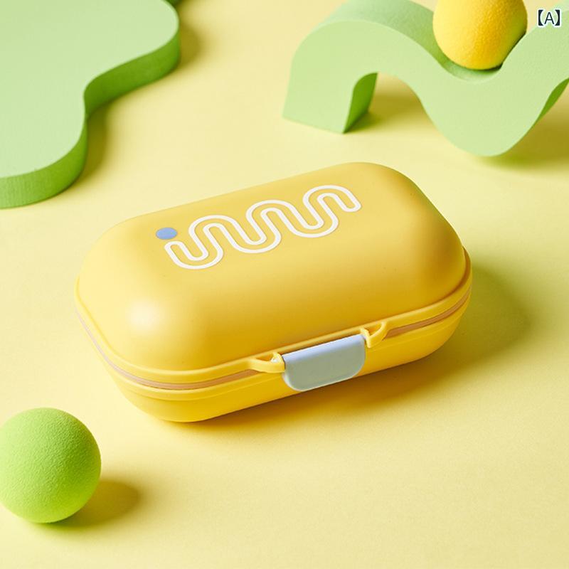 ソープディッシュ トラベル 旅行 出張 携帯 ポータブル 密閉 防水 ロック付き 蓋付き 石鹸ケース 手作り石鹸用 ドーパミンイエロー ドーパミンブルー ドーパミングリーン