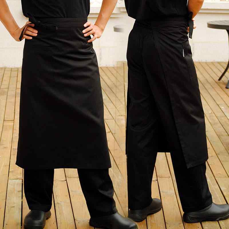 Sommelier Aprons - エプロン メンズ レディース 腰巻き ワークユニフォーム シェフ 料理人 作業用 ホテル キッチン レストラン 飲食店 カフェ 店員 サービス 防汚 撥水 シンプル 無地 黒 白 赤