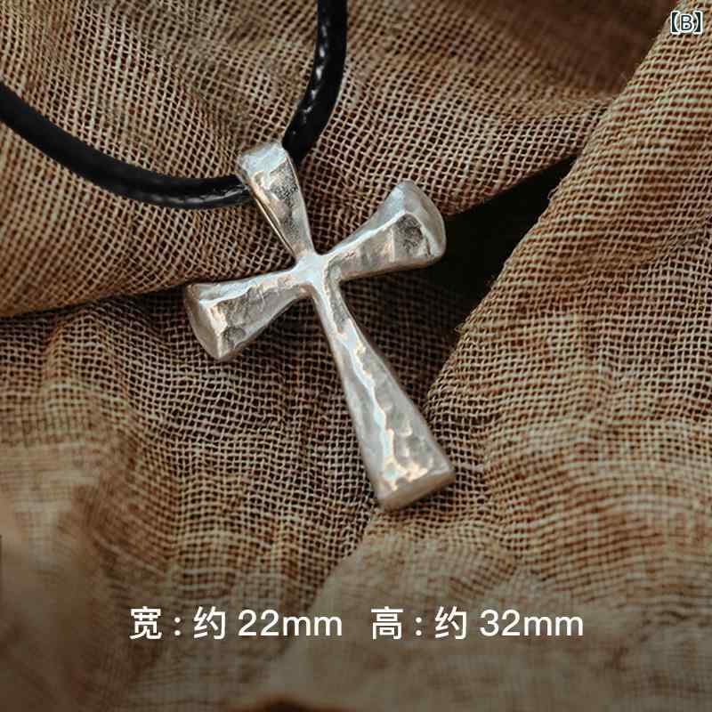 ネックレス ペンダント メンズ レディース 999シルバー シルバー クロス 十字架 手作り 個性的 レトロ アンティーク調 万能 カジュアル アクセサリー カップル 学生 日常使い