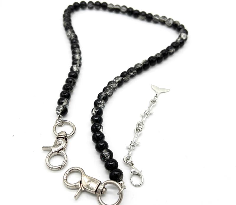 ウエストチェーン メンズ レディース メタル 合金 琉璃ビーズ レトロ パンク ヒップホップ ストリートファッション ウォレットチェーン カジュアルアクセサリー 紫 黒